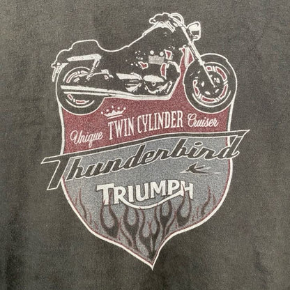 古着 used　TRIUMPH　トライアンフ　モーターサイクル　半袖プリントTシャツ　バイク　レトロデザイン　XLサイズ