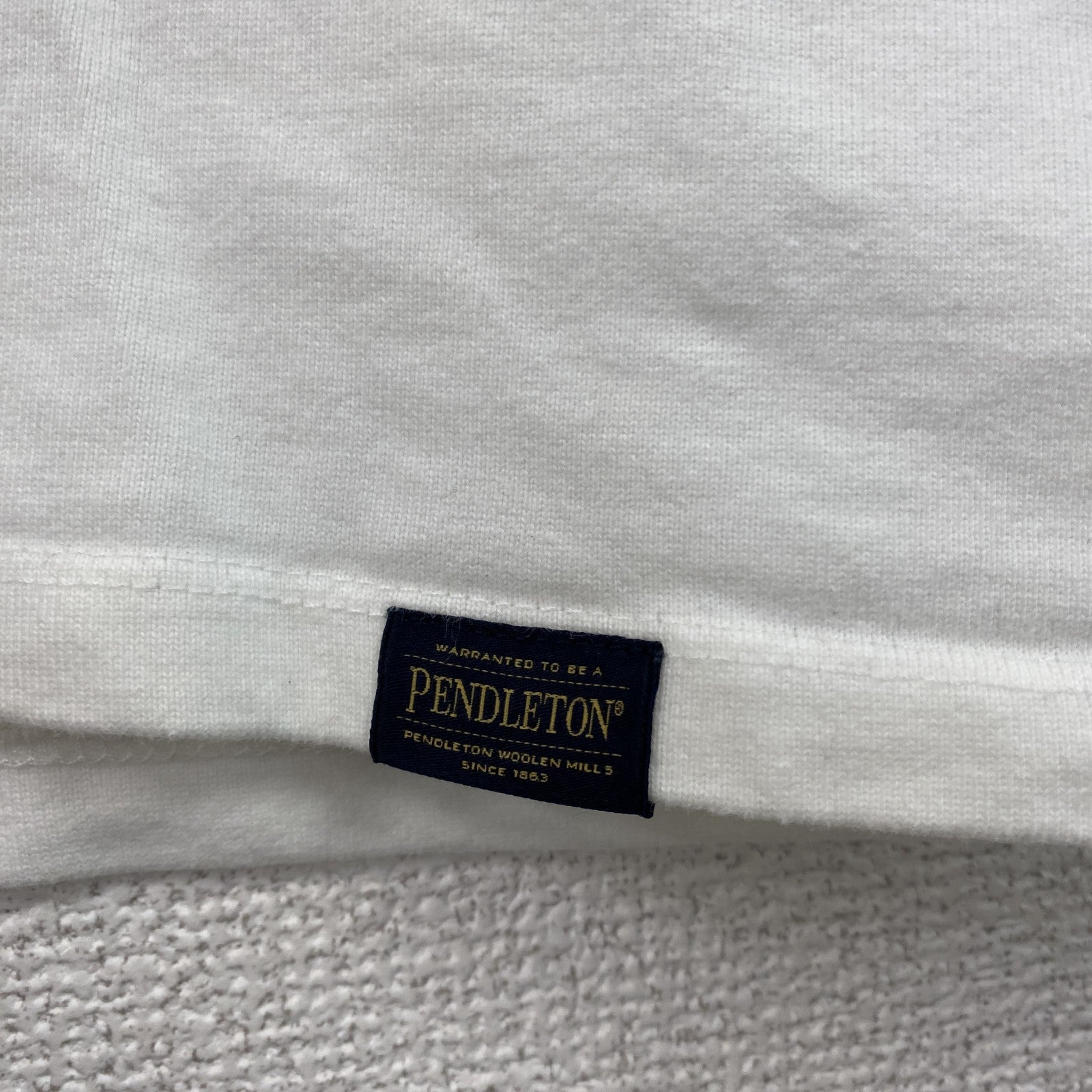 PENDLETON　ペンドルトン　半袖プリントTシャツ　シングルステッチ　ネイティブアメリカン柄　白　ホワイト　Lサイズ