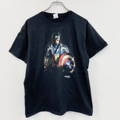 FRUIT OF THE LOOM　半袖プリントTシャツ　キャプテンアメリカ　黒　ブラック　Lサイズ