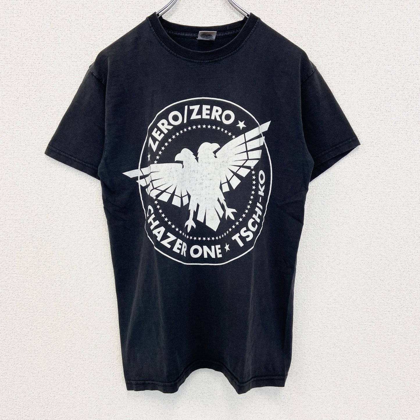 古着 used　FRUIT OF THE LOOM　半袖プリントTシャツ　鳥　カジュアル　春夏服　クルーネック　黒　Sサイズ