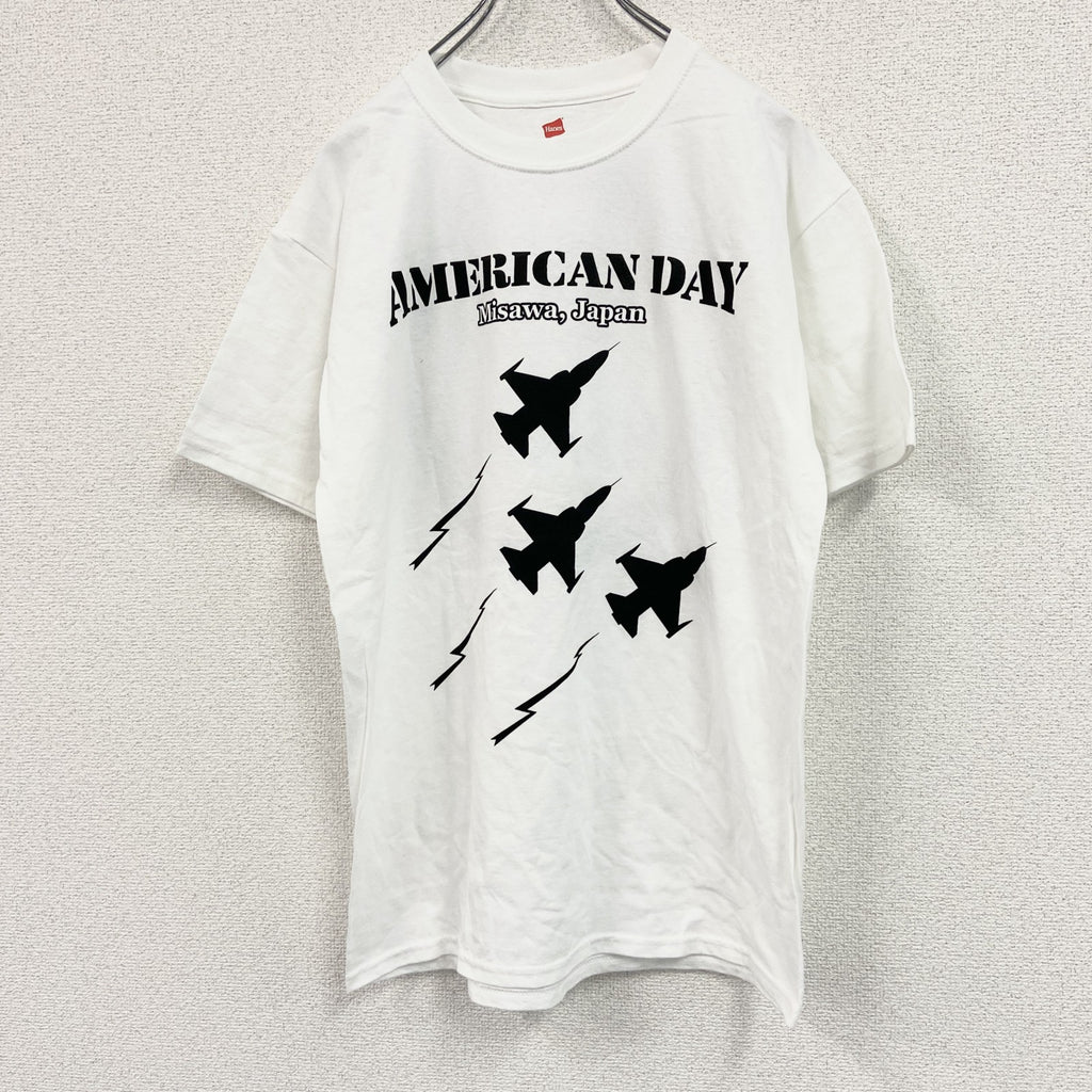 Hanes　ヘインズ　半袖プリントＴシャツ　三沢　TEAM MISAWA　白　ホワイト　Mサイズ