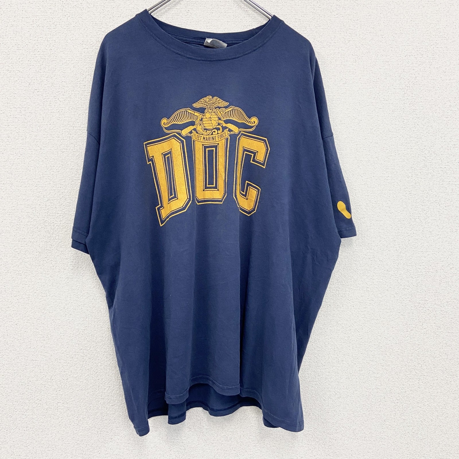 00s　Hanes　ヘインズ　USMC　半袖プリントTシャツ　ヴィンテージ　紺　ネイビー　2XLサイズ