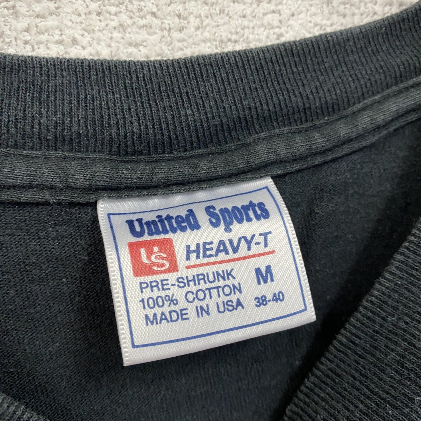 90s　United Sports　FM802　半袖プリントラジオTシャツ　デカロゴ　ヴィンテージ　黒　ブラック　Mサイズ
