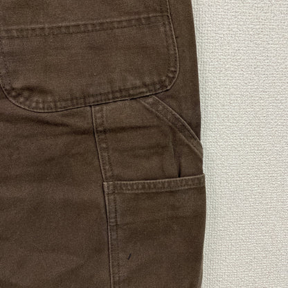 ノーブランド　ダブルニーペインターパンツ　ダックパンツ　ジップフライ　ブラウン