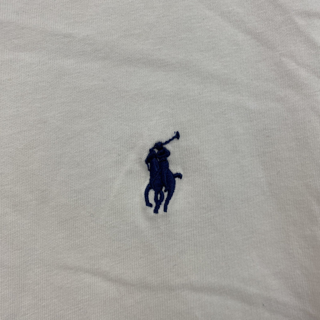 POLO RALPH LAUREN　ラルフローレン　半袖Tシャツ　刺繍ロゴ　ワンポイント　シングルステッチ　白　ホワイト　Sサイズ