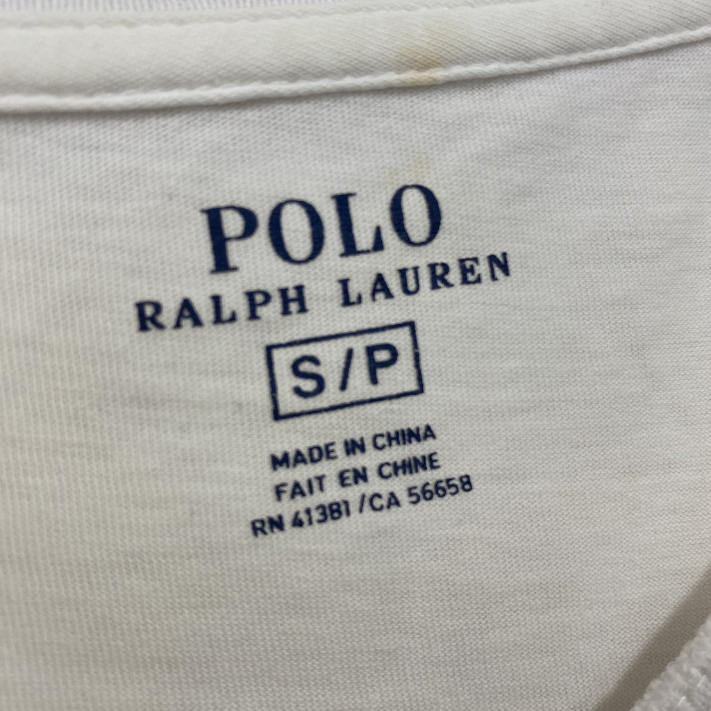 POLO RALPH LAUREN　ラルフローレン　半袖Tシャツ　刺繍ロゴ　ワンポイント　シングルステッチ　白　ホワイト　Sサイズ