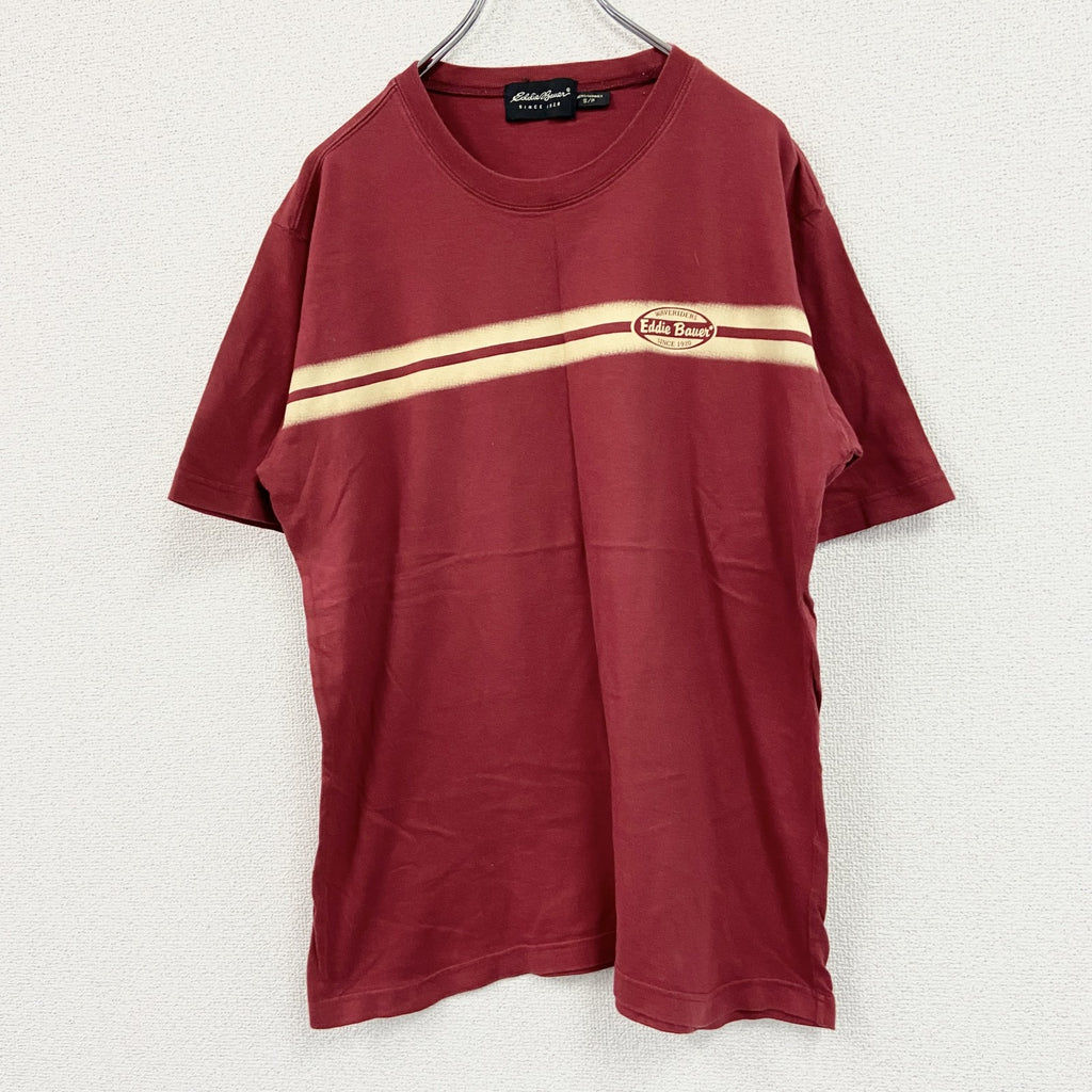 Eddie Bauer　エディーバウアー　半袖プリントＴシャツ　赤色　レッド　Sサイズ