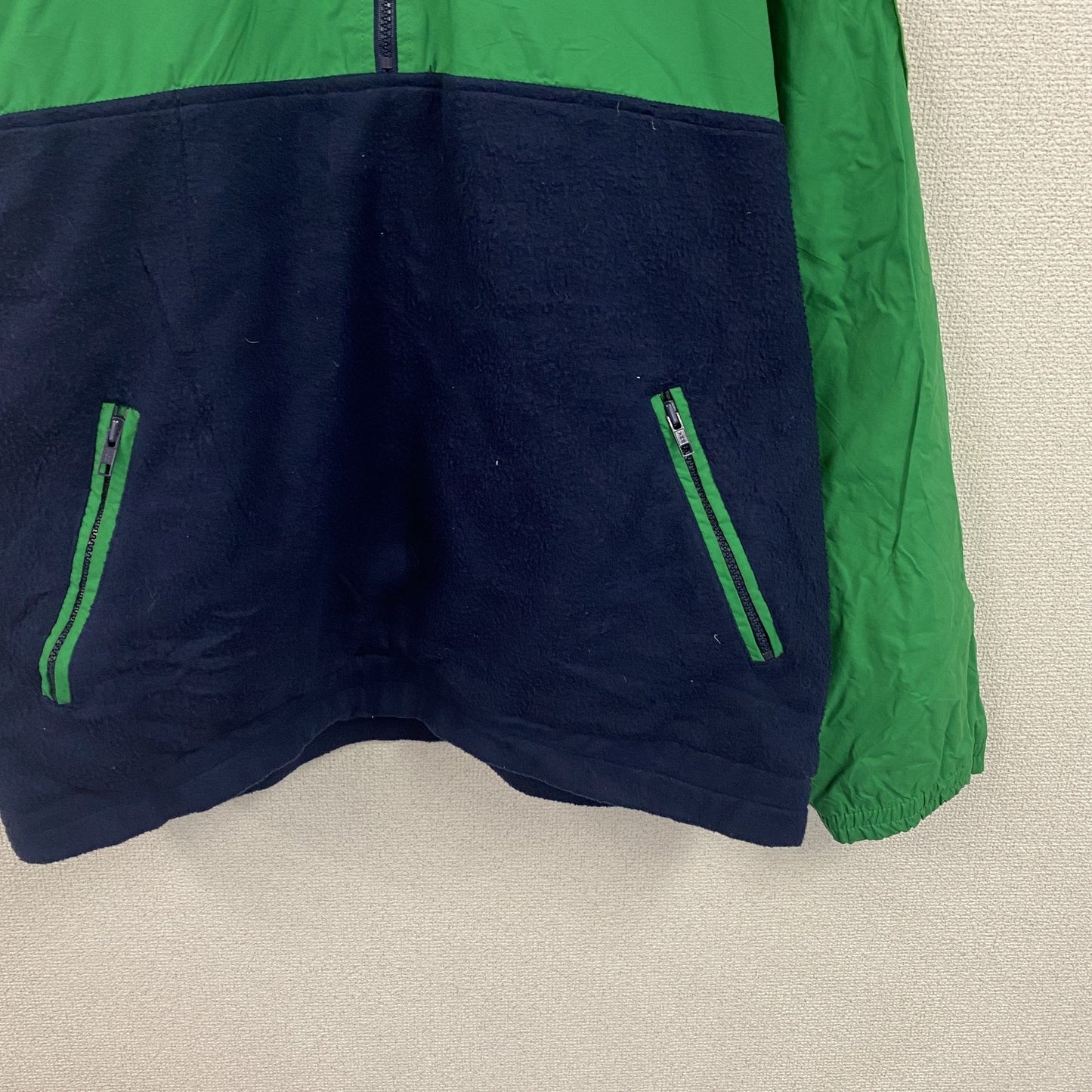 ～90s　OLD GAP　オールドギャップ　ナイロン×フリースプルオーバージャケット　ヴィンテージ　グリーン　ネイビー　XLサイズ