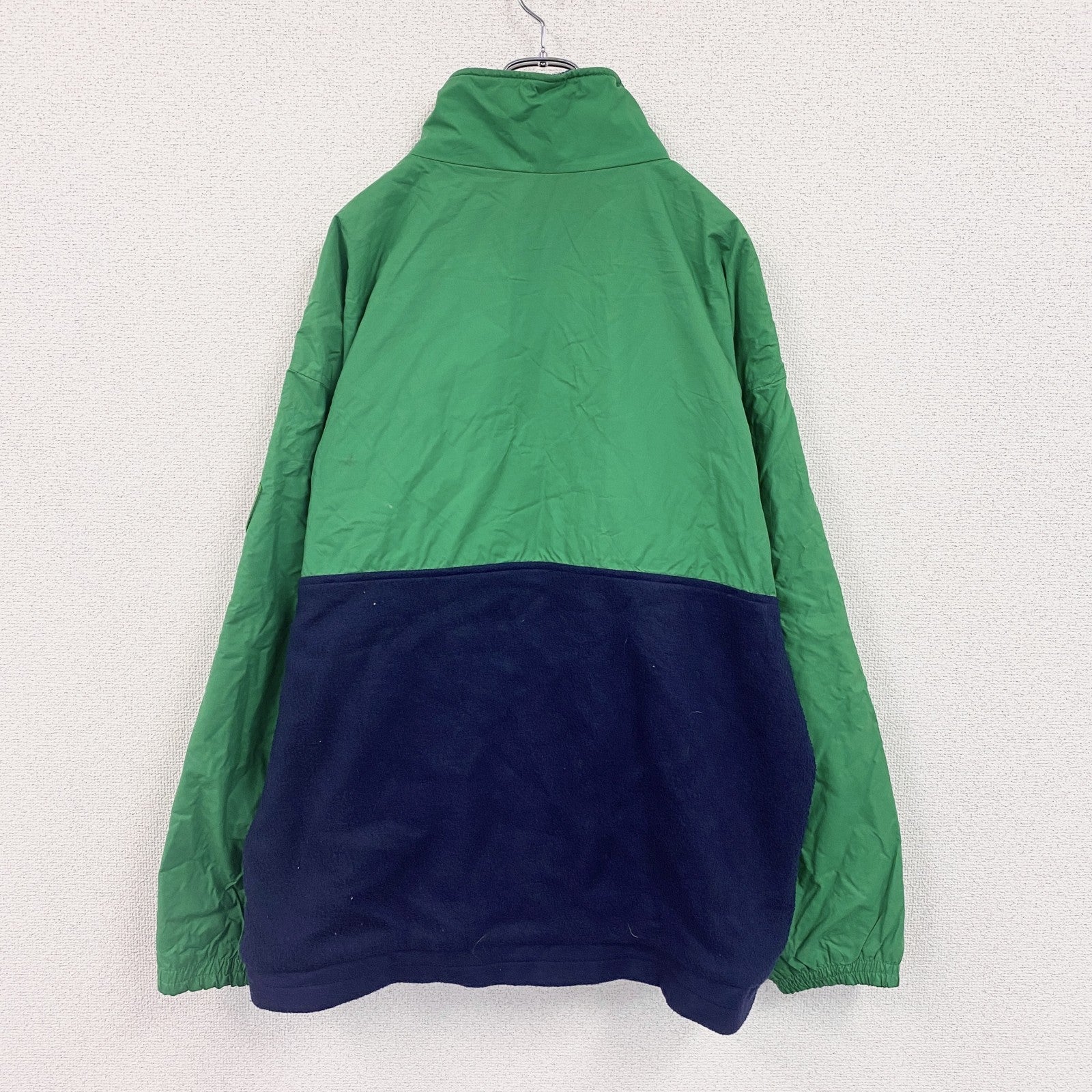 ～90s　OLD GAP　オールドギャップ　ナイロン×フリースプルオーバージャケット　ヴィンテージ　グリーン　ネイビー　XLサイズ