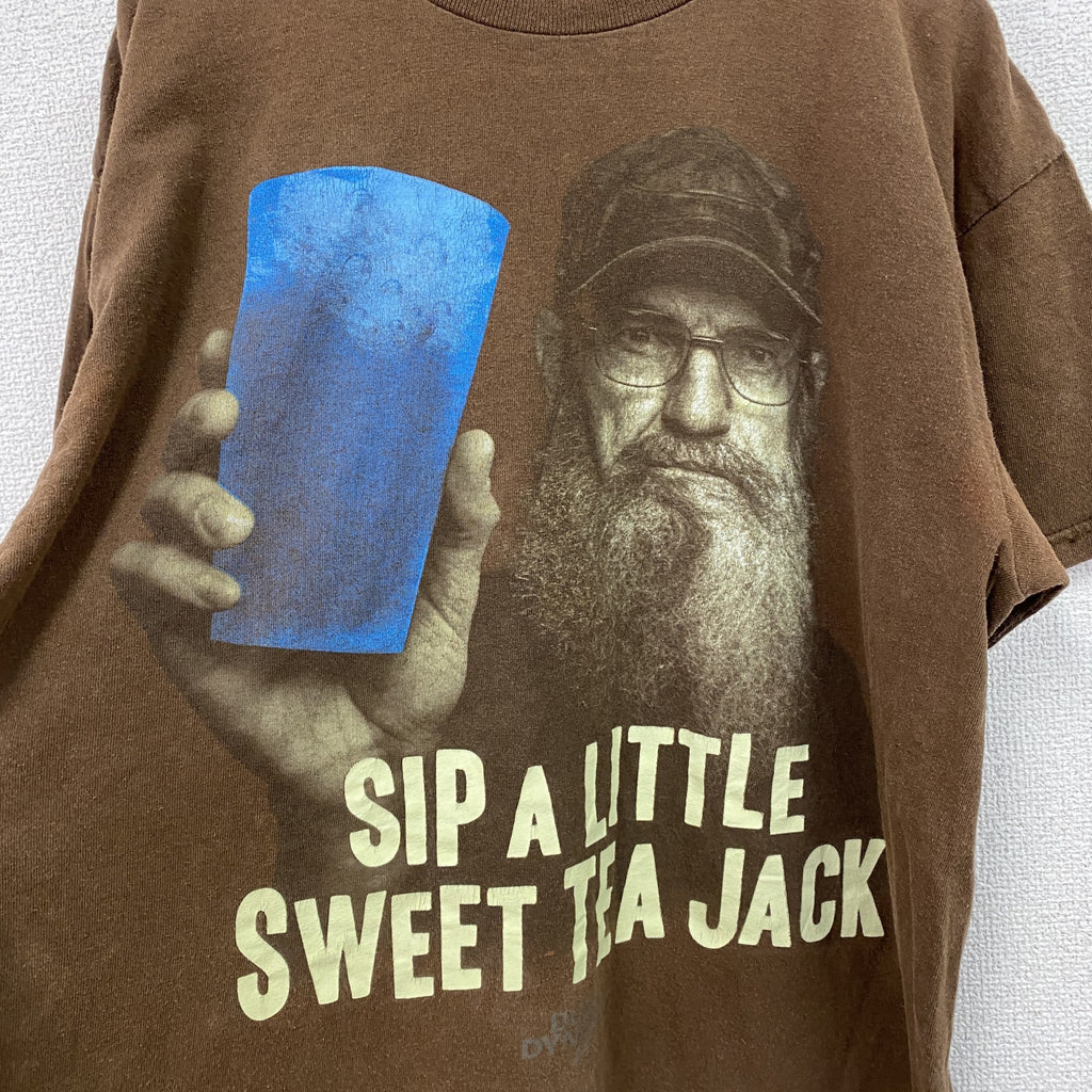 DELTA　デルタ　DUCK DYNASTY　Uncle Si　半袖プリントキャラクターTシャツ　茶色　ブラウン　Lサイズ