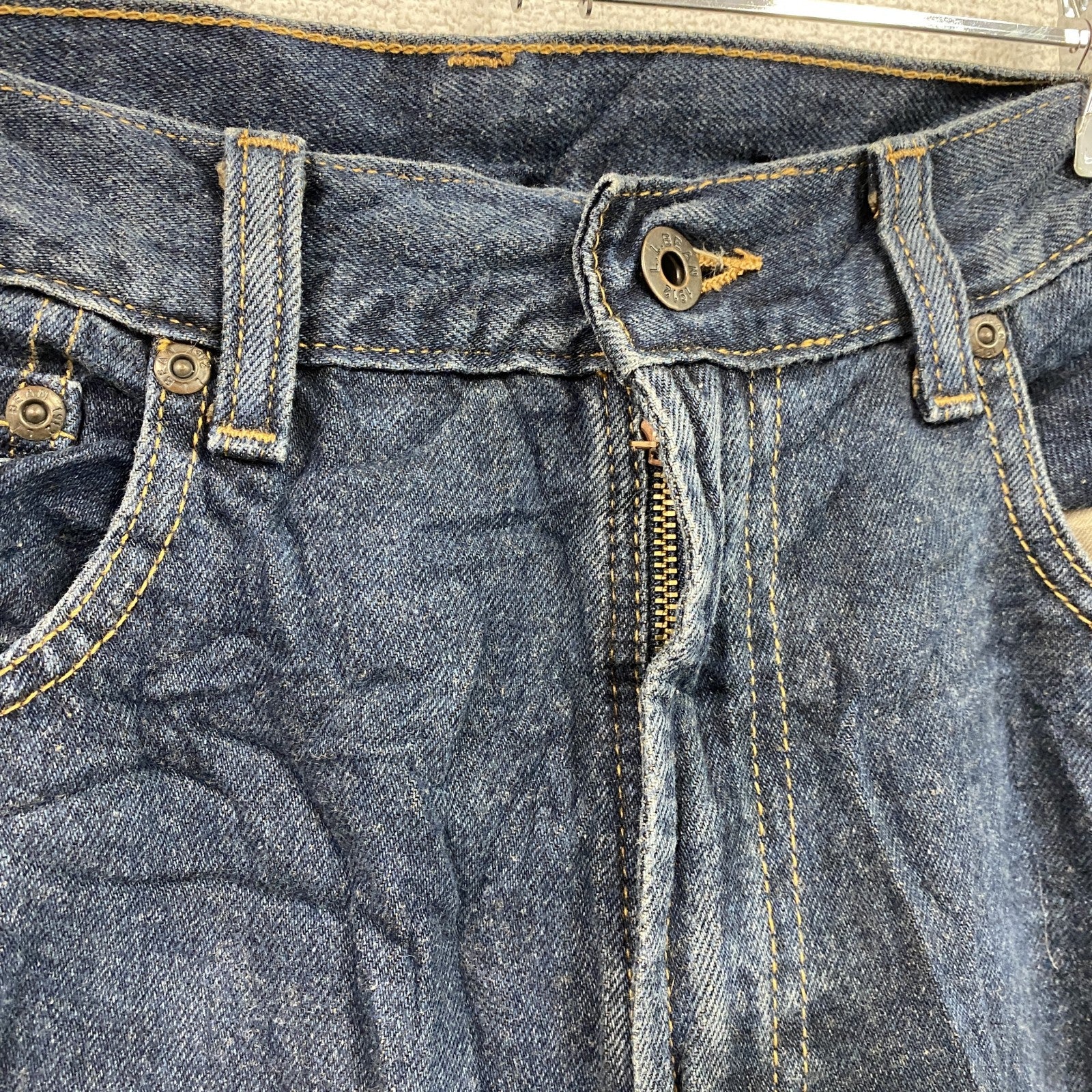 ～00s　L.L.Bean　エルエルビーン　デニムパンツ/ジーンズ　ジップフライ　革パッチ　ヴィンテージ　インディゴ　W31サイズ