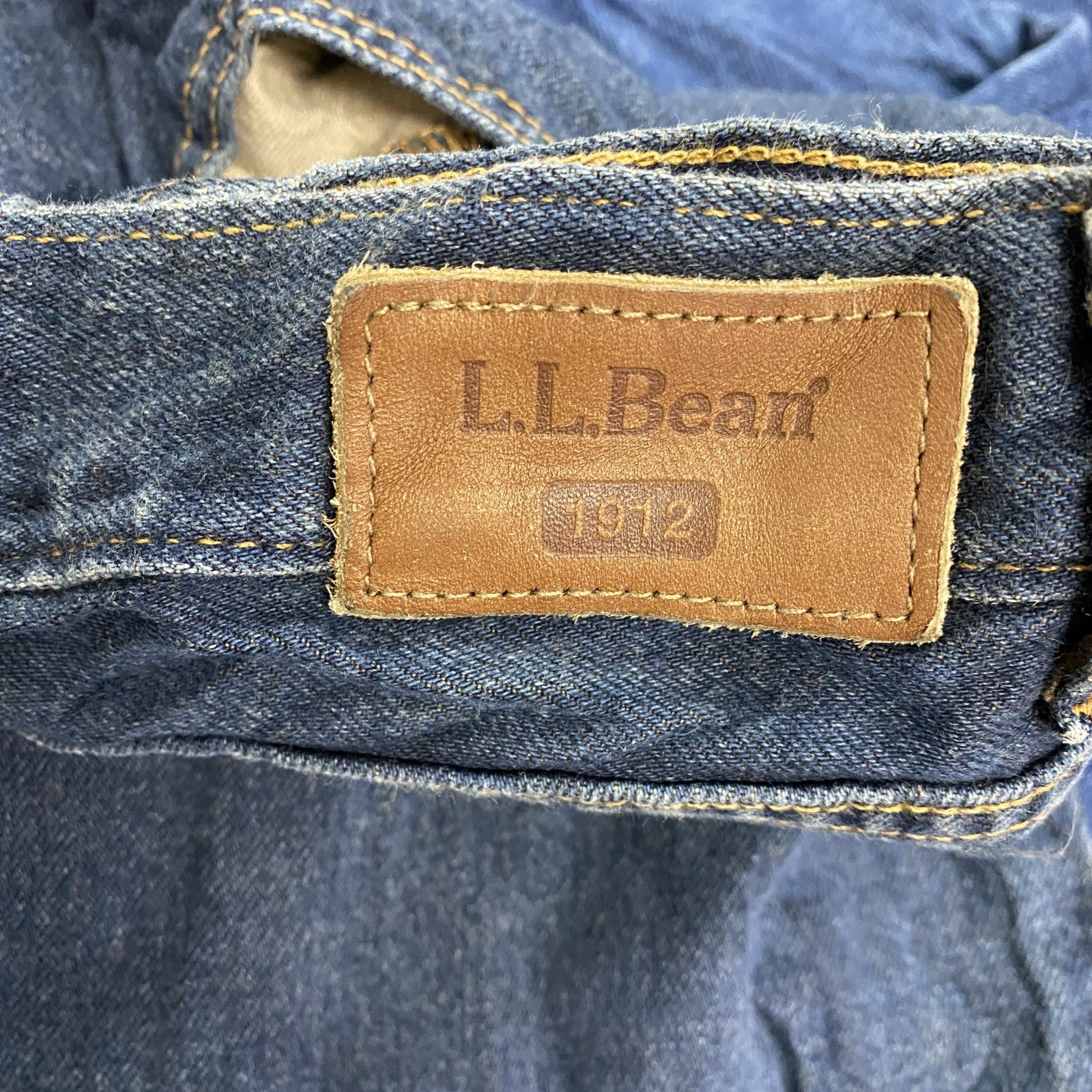 ～00s　L.L.Bean　エルエルビーン　デニムパンツ/ジーンズ　ジップフライ　革パッチ　ヴィンテージ　インディゴ　W31サイズ