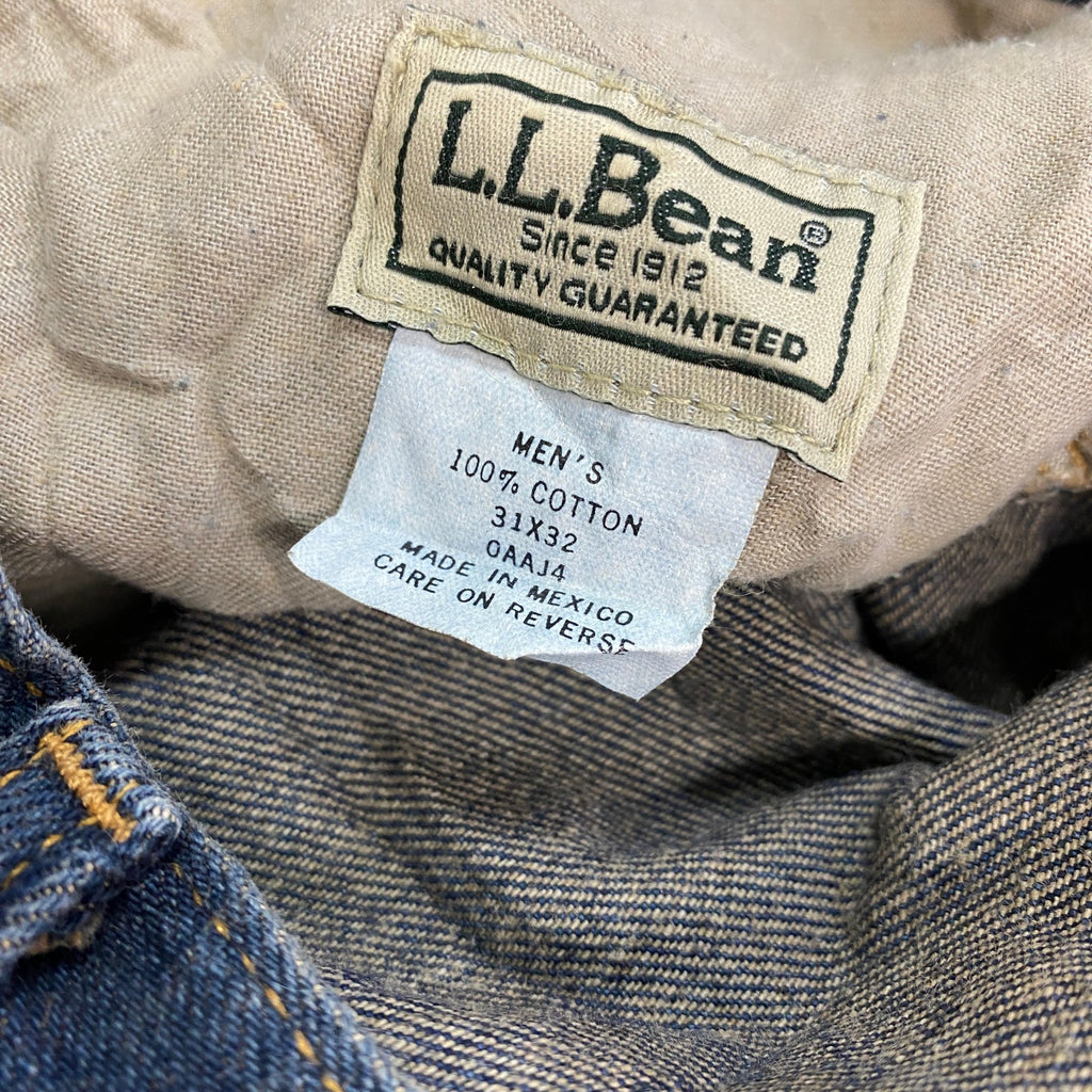 ～00s　L.L.Bean　エルエルビーン　デニムパンツ/ジーンズ　ジップフライ　革パッチ　ヴィンテージ　インディゴ　W31サイズ