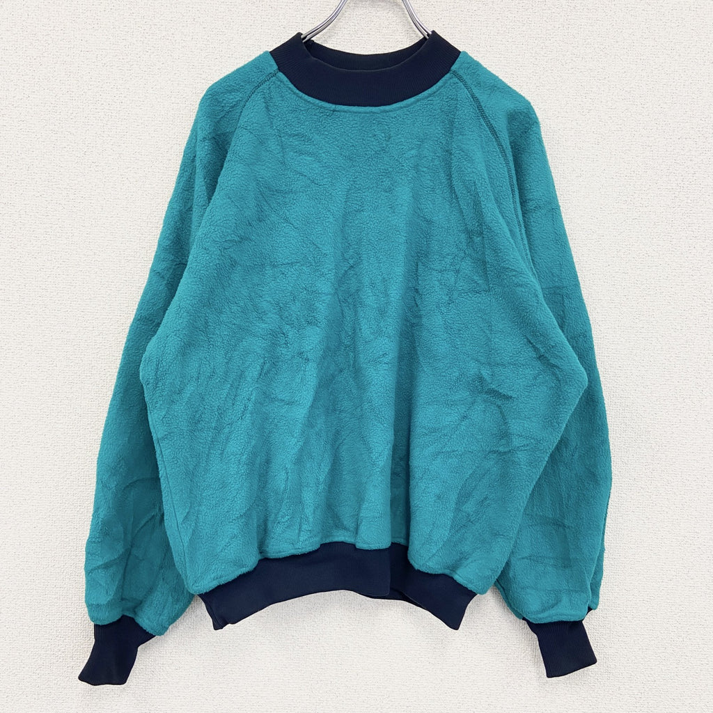 ～90s　LAND’S END　ランズエンド　フリースプルオーバー　スウェット　ヴィンテージ　緑　グリーン