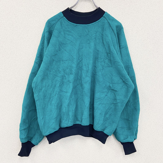 ～90s　LAND’S END　ランズエンド　フリースプルオーバー　スウェット　ヴィンテージ　緑　グリーン