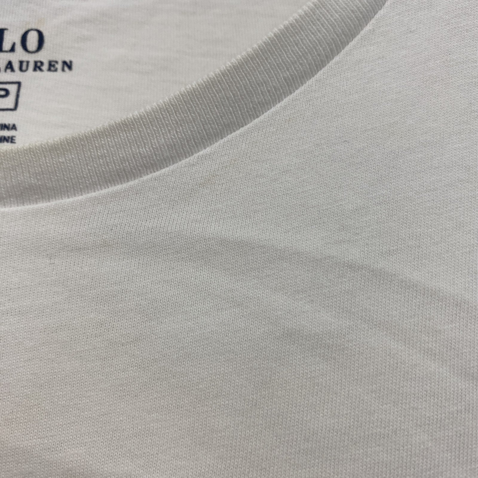 POLO RALPH LAUREN　ラルフローレン　半袖Tシャツ　刺繍ロゴ　ワンポイント　シングルステッチ　白　ホワイト　Sサイズ