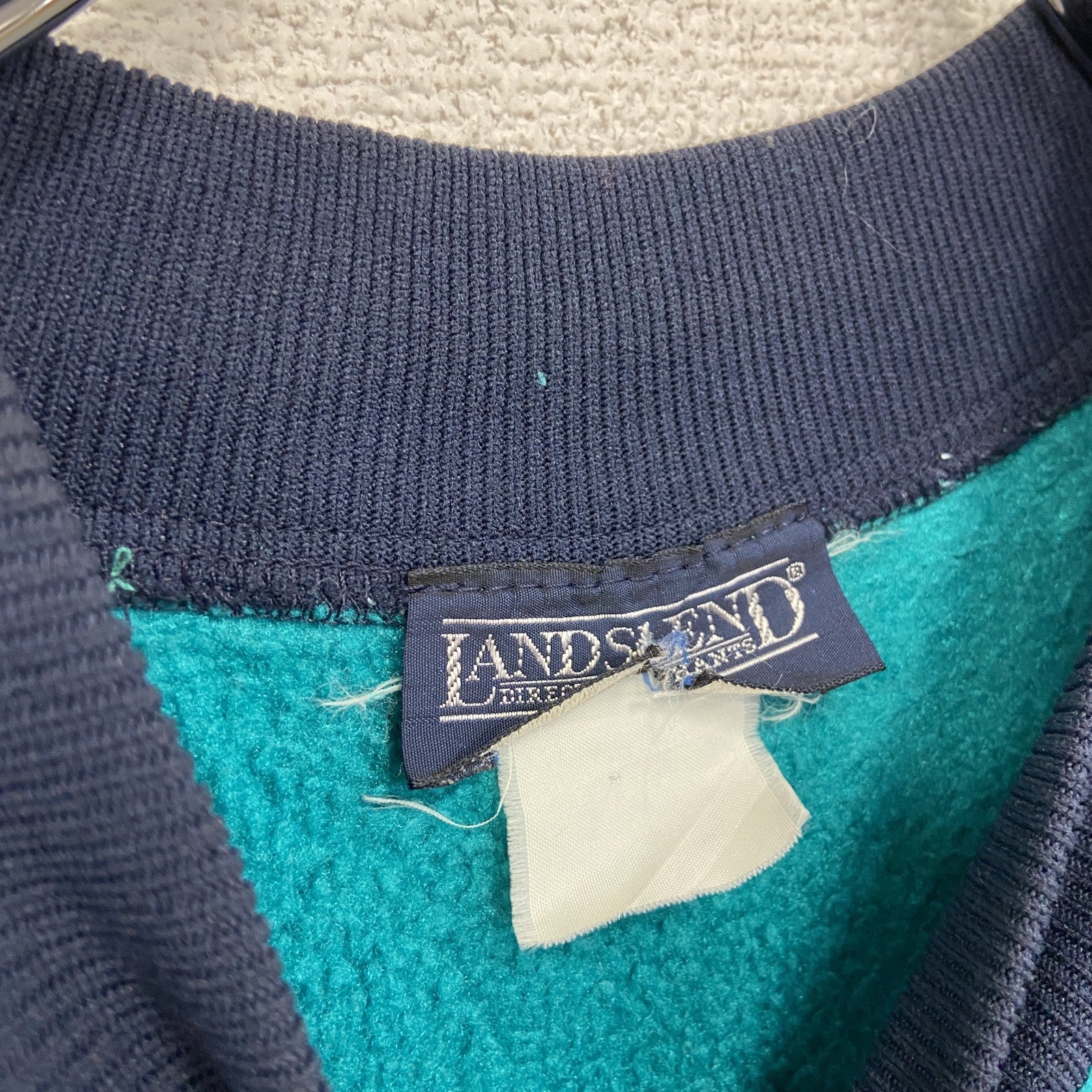～90s　LAND’S END　ランズエンド　フリースプルオーバー　スウェット　ヴィンテージ　緑　グリーン