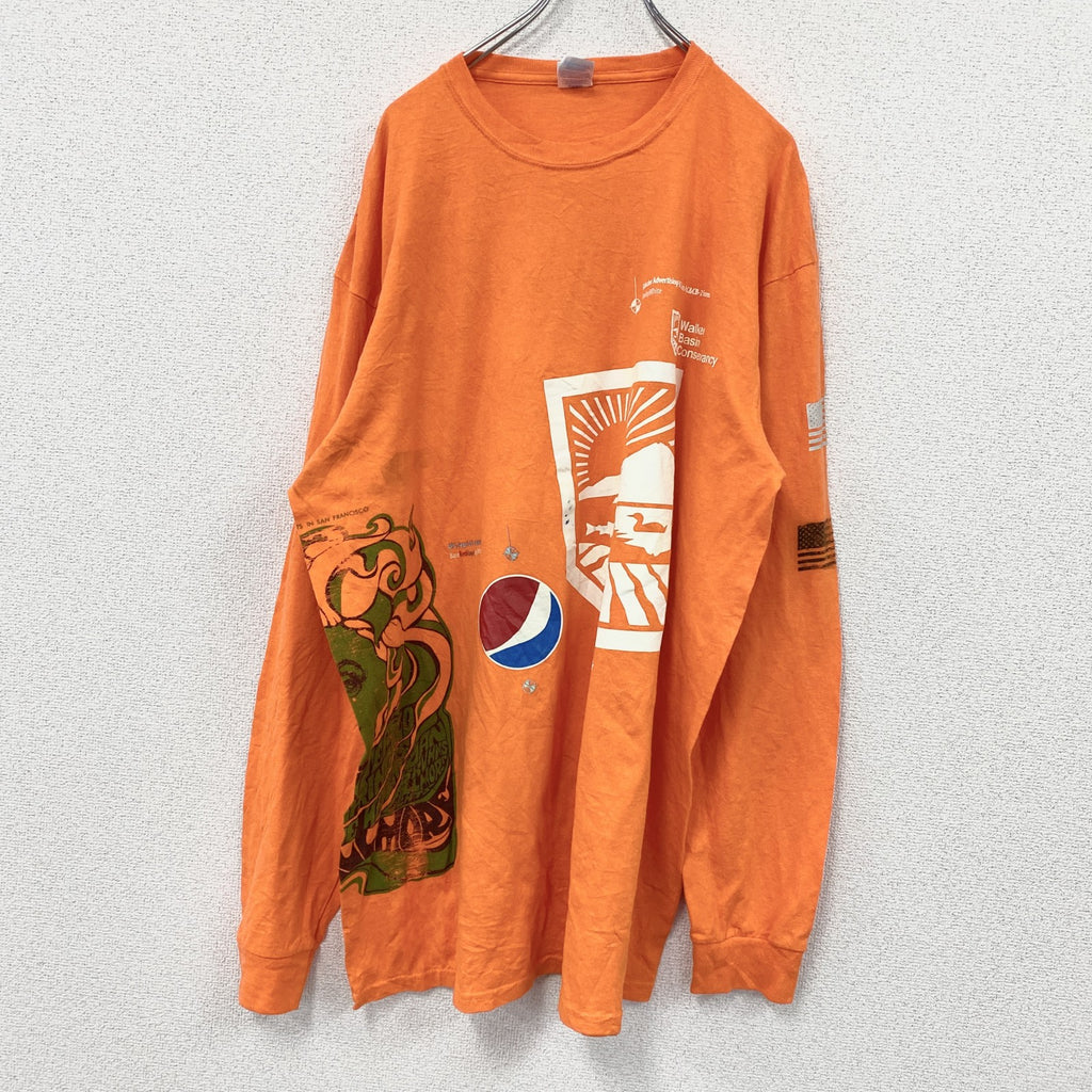 PORT&COMPANY　ポートアンドカンパニー　長袖Tシャツ/ロンT　オレンジ　2XLサイズ