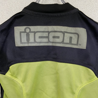 ICON　反射ベスト/セーフティーベスト　オートバイ　蛍光灯イエロー　Lサイズ