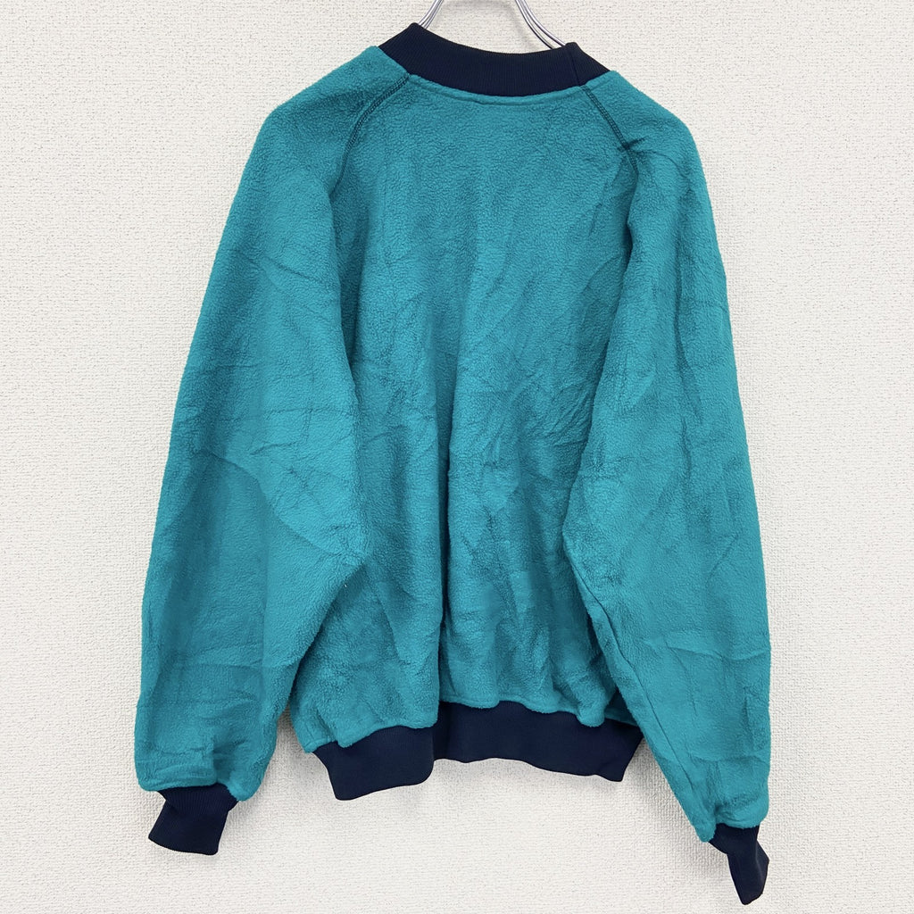 ～90s　LAND’S END　ランズエンド　フリースプルオーバー　スウェット　ヴィンテージ　緑　グリーン