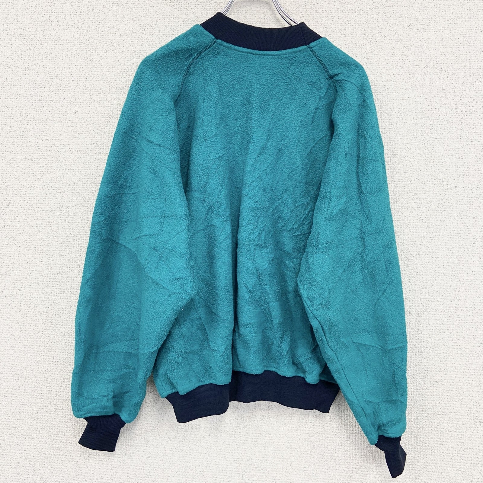 ～90s　LAND’S END　ランズエンド　フリースプルオーバー　スウェット　ヴィンテージ　緑　グリーン