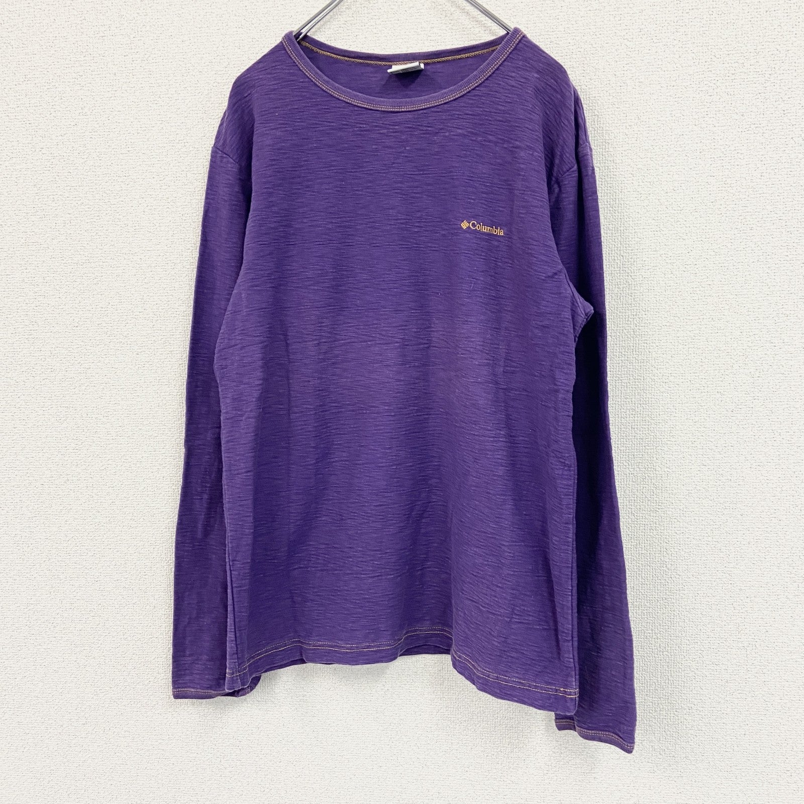 Columbia　コロンビア　長袖Tシャツ/ロンT　ワンポイントロゴ　紫　パープル　Lサイズ