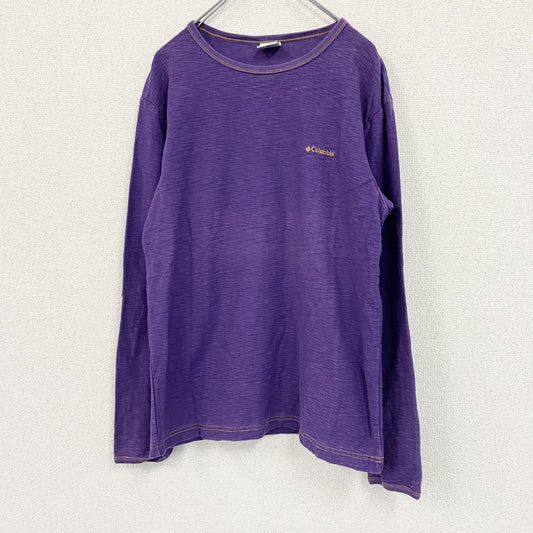 Columbia　コロンビア　長袖Tシャツ/ロンT　ワンポイントロゴ　紫　パープル　Lサイズ