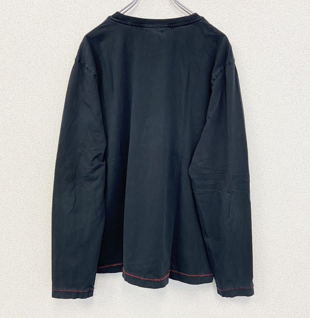 古着 used　MUSH MORE　長袖プリントＴシャツ　ビッグＴ　ライオン　Y2K　クルーネック　レトロ　黒　XXLサイズ