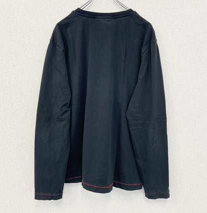 古着 used　MUSH MORE　長袖プリントＴシャツ　ビッグＴ　ライオン　Y2K　クルーネック　レトロ　黒　XXLサイズ