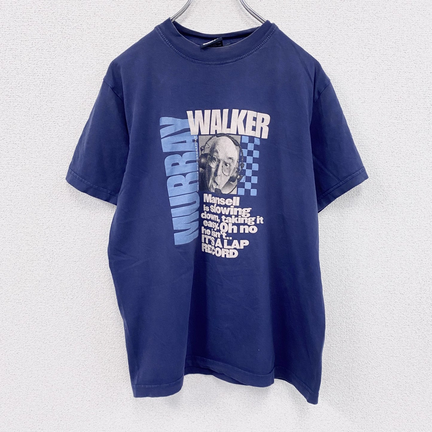 MURRAY WALKER　マレーウォーカー　半袖プリント人物Tシャツ　F1　モータースポーツ　紺　ネイビー　Mサイズ