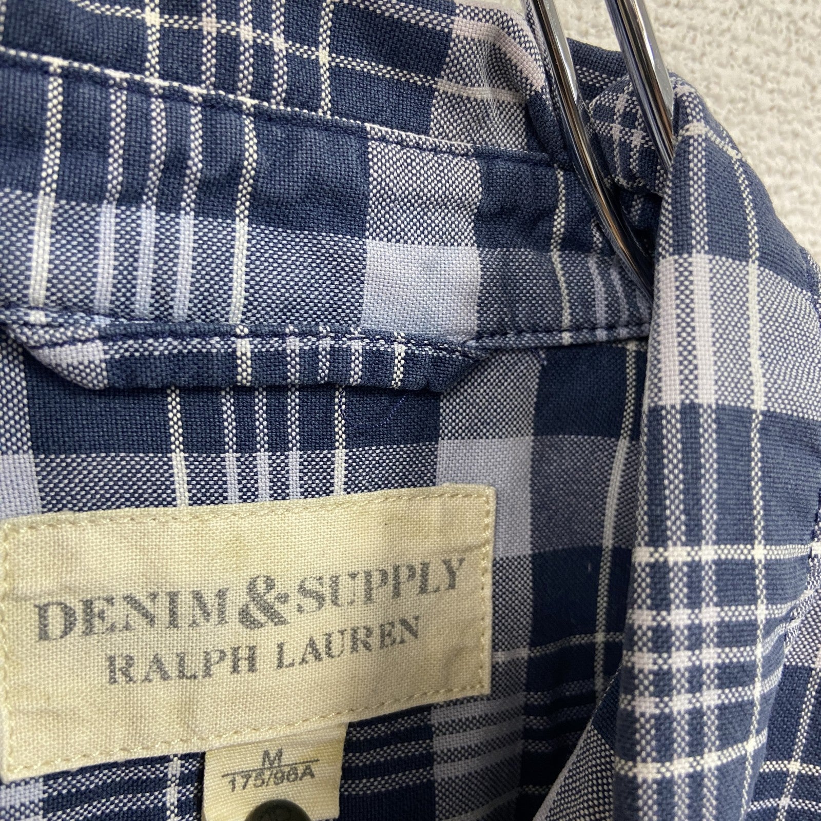 DENNIM&SUPPY　デニムアンドサプライ　長袖シャツ　チェック柄　青　ブルー　Mサイズ