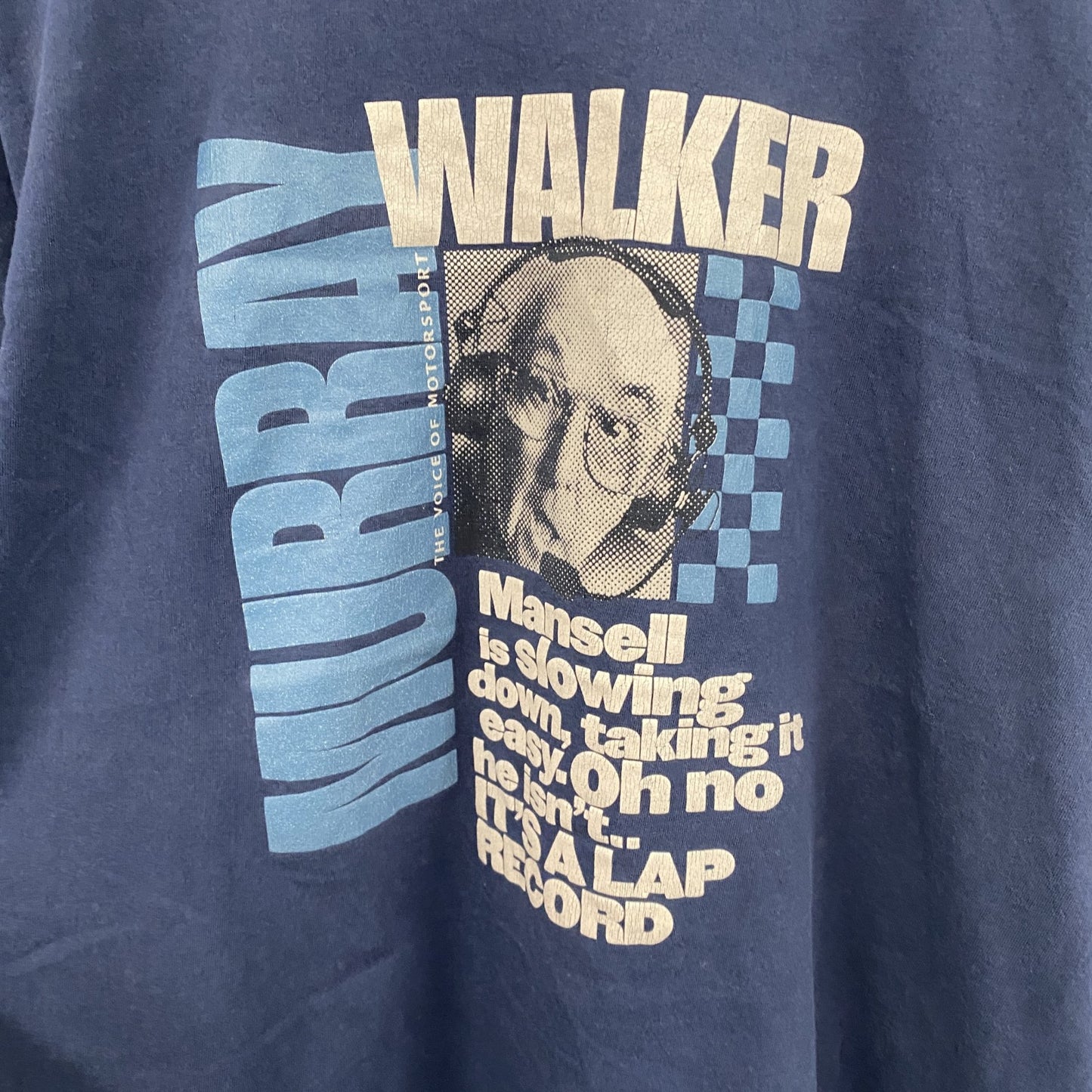 MURRAY WALKER　マレーウォーカー　半袖プリント人物Tシャツ　F1　モータースポーツ　紺　ネイビー　Mサイズ