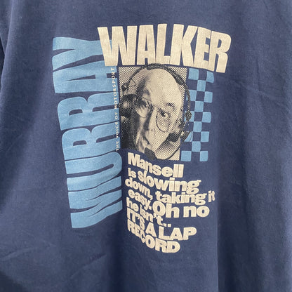 MURRAY WALKER　マレーウォーカー　半袖プリント人物Tシャツ　F1　モータースポーツ　紺　ネイビー　Mサイズ