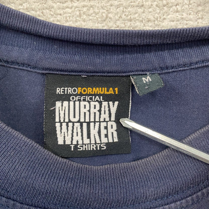 MURRAY WALKER　マレーウォーカー　半袖プリント人物Tシャツ　F1　モータースポーツ　紺　ネイビー　Mサイズ