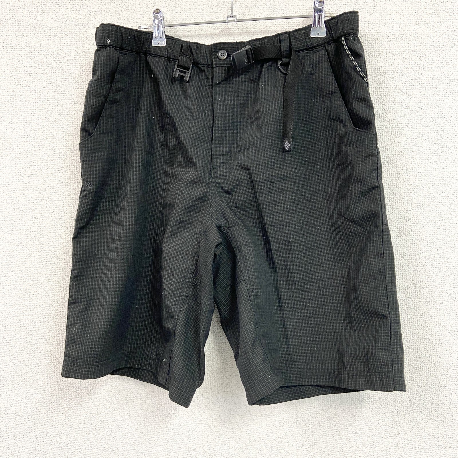 Columbia　コロンビア　ハーフパンツ/ショートパンツ　ジップフライ　チェック柄　黒　ブラック　XLサイズ
