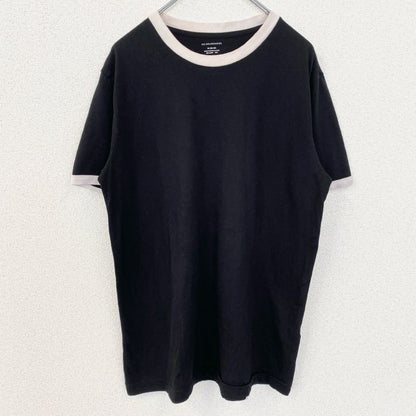 古着 used　NO BOUNDARIES　ノーバウンダリーズ　半袖リンガーTシャツ　黒　ブラック　レトロ　Mサイズ