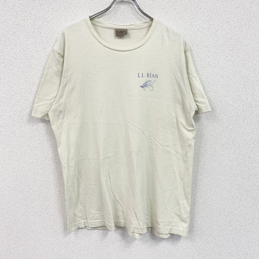 L.L.Bean　エルエルビーン　半袖プリントTシャツ　ワンポイント　アイボリー　Lサイズ