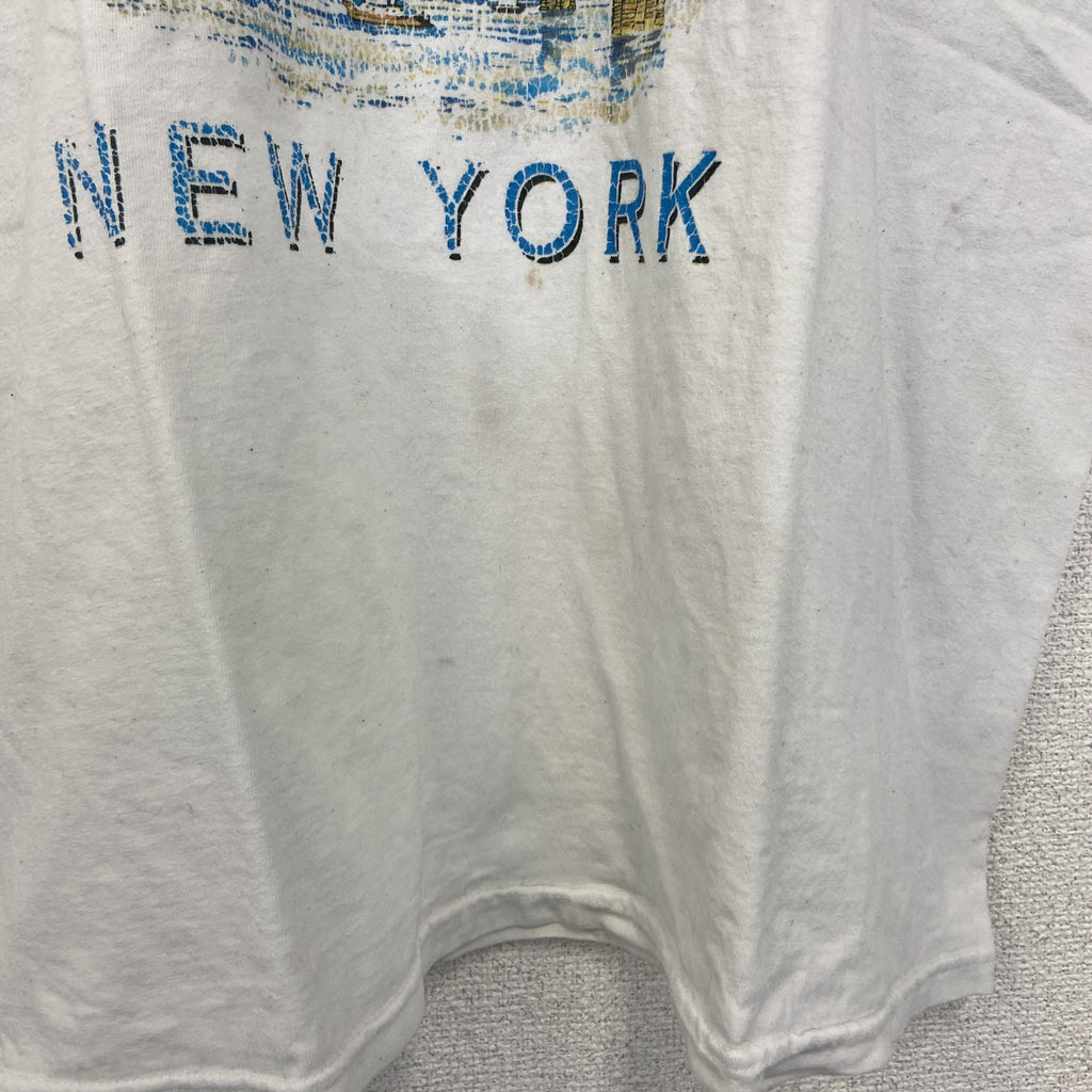 古着 used　FRUIT OF THE LOOM　半袖プリントＴシャツ　ニューヨーク　カジュアル　クルーネック　白　XLサイズ