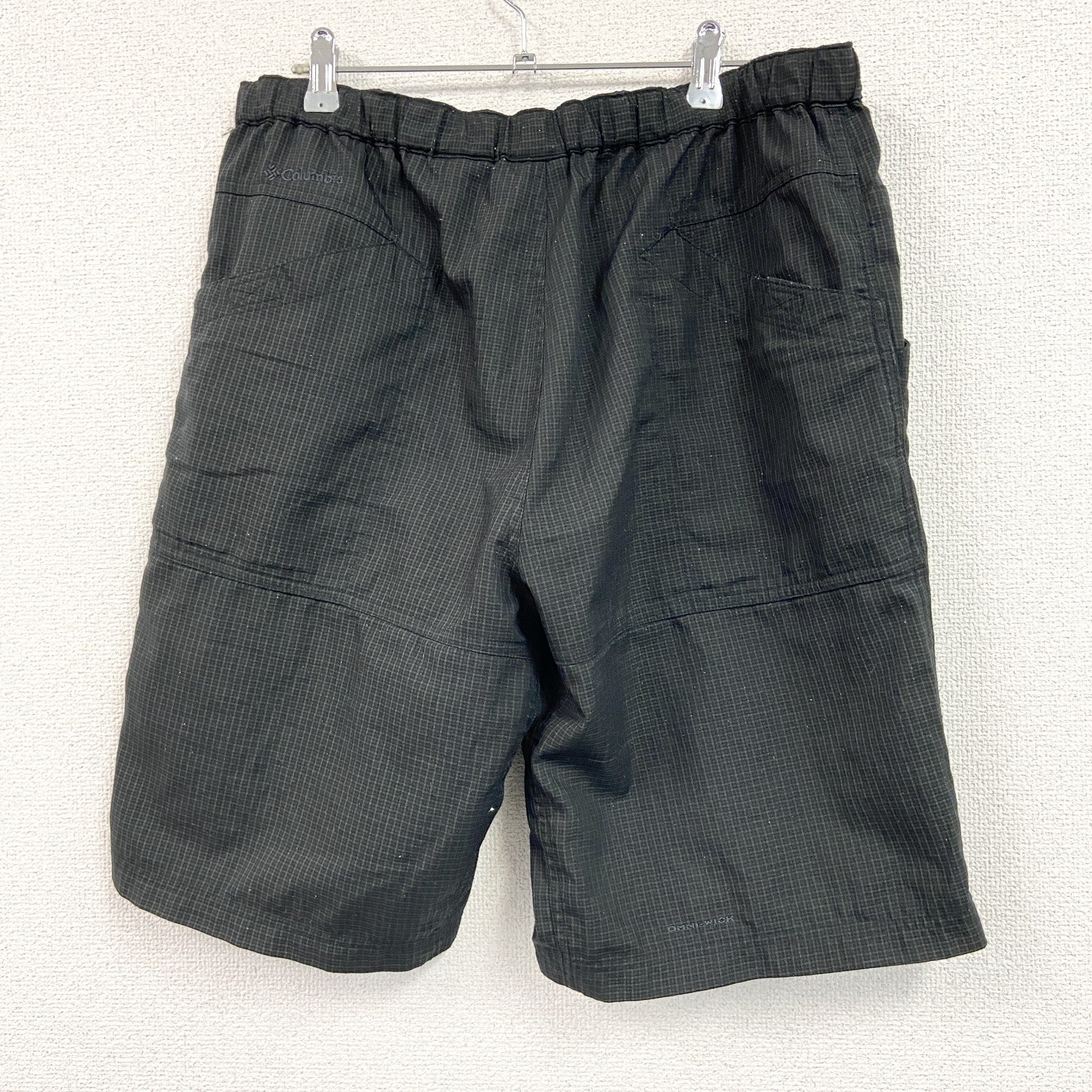 Columbia　コロンビア　ハーフパンツ/ショートパンツ　ジップフライ　チェック柄　黒　ブラック　XLサイズ