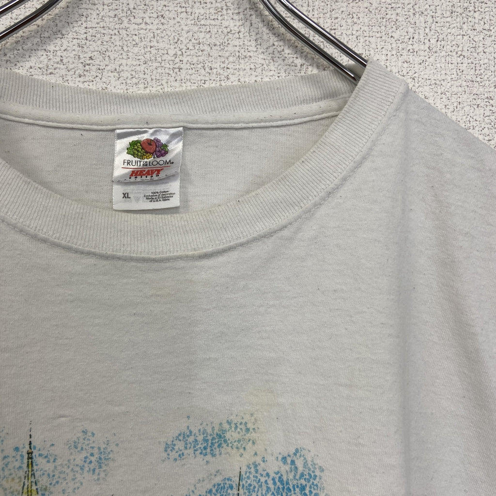 古着 used　FRUIT OF THE LOOM　半袖プリントＴシャツ　ニューヨーク　カジュアル　クルーネック　白　XLサイズ