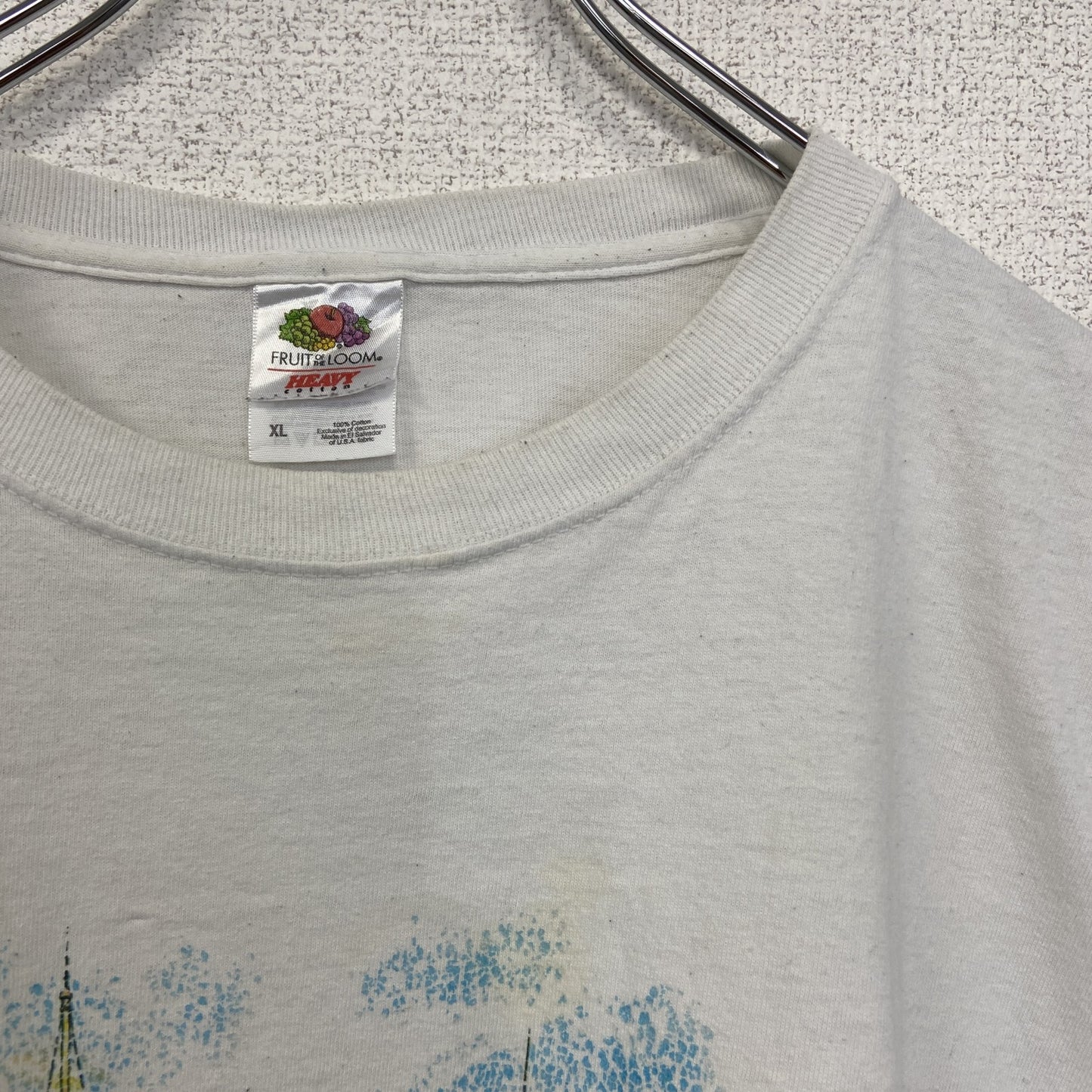 古着 used　FRUIT OF THE LOOM　半袖プリントＴシャツ　ニューヨーク　カジュアル　クルーネック　白　XLサイズ