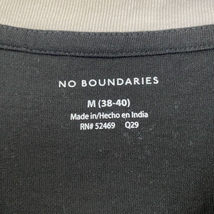 古着 used　NO BOUNDARIES　ノーバウンダリーズ　半袖リンガーTシャツ　黒　ブラック　レトロ　Mサイズ