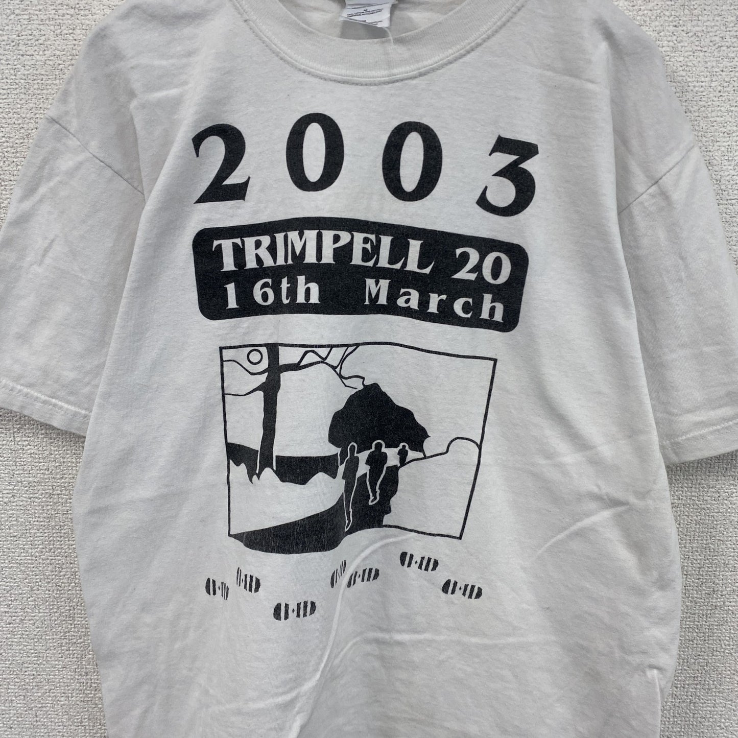 00s　GILDAN　ギルダン　半袖プリントTシャツ　TRIMPELL　ヴィンテージ　白　ホワイト　Mサイズ