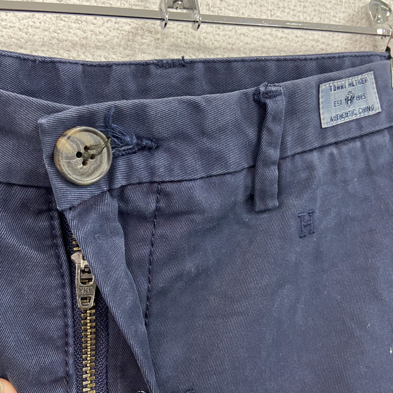 TOMY HILFIGER　トミーヒルフィガー　ストレッチパンツ　星柄刺繡　紺　ネイビー　W34サイズ