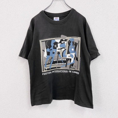 EUROPEENNE DES COTONS　パブロピカソ　アルルカンと首飾りの女　半袖プリントTシャツ　黒　Sサイズ