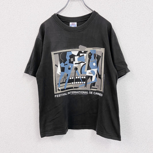 EUROPEENNE DES COTONS　パブロピカソ　アルルカンと首飾りの女　半袖プリントTシャツ　黒　Sサイズ