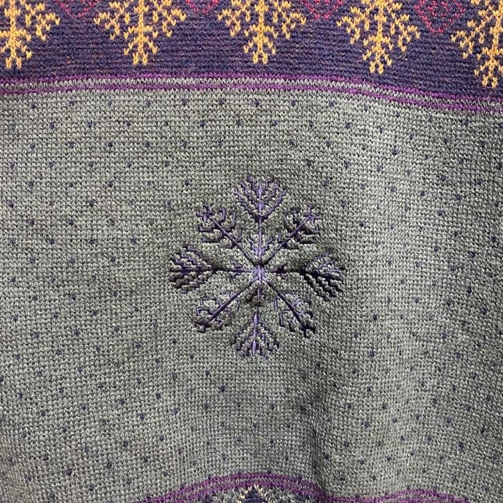 古着 used　70s　PENDLETON ペンドルトン　長袖ノルディック柄ニット　セーター　雪刺繍　ヴィンテージ　Lサイズ