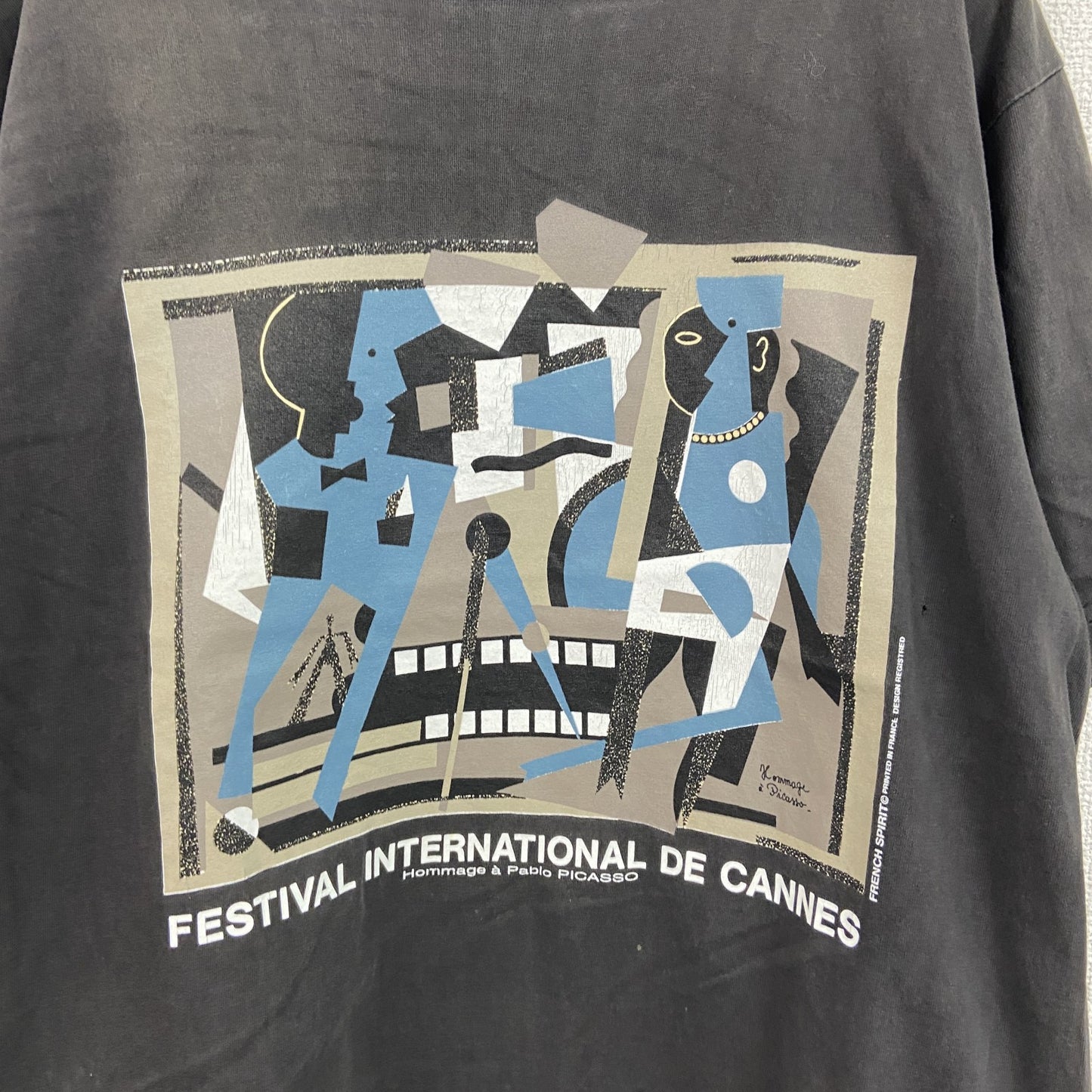 EUROPEENNE DES COTONS　パブロピカソ　アルルカンと首飾りの女　半袖プリントTシャツ　黒　Sサイズ