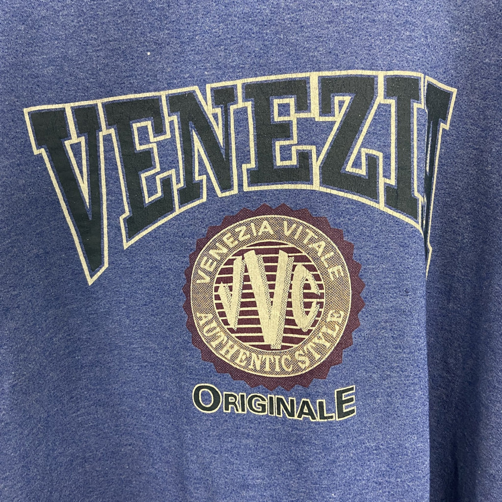 90s　VENEZIA　スウェットパーカー/フーディー　ヴィンテージ　クレイジーパターン　青　ブルー　赤　レッド