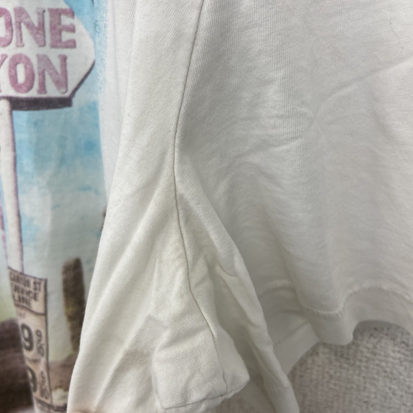 古着 used　celio　半袖プリントTシャツ　シングルステッチ　アリゾナ　カジュアル　クルーネック　レトロ　白　XXLサイズ